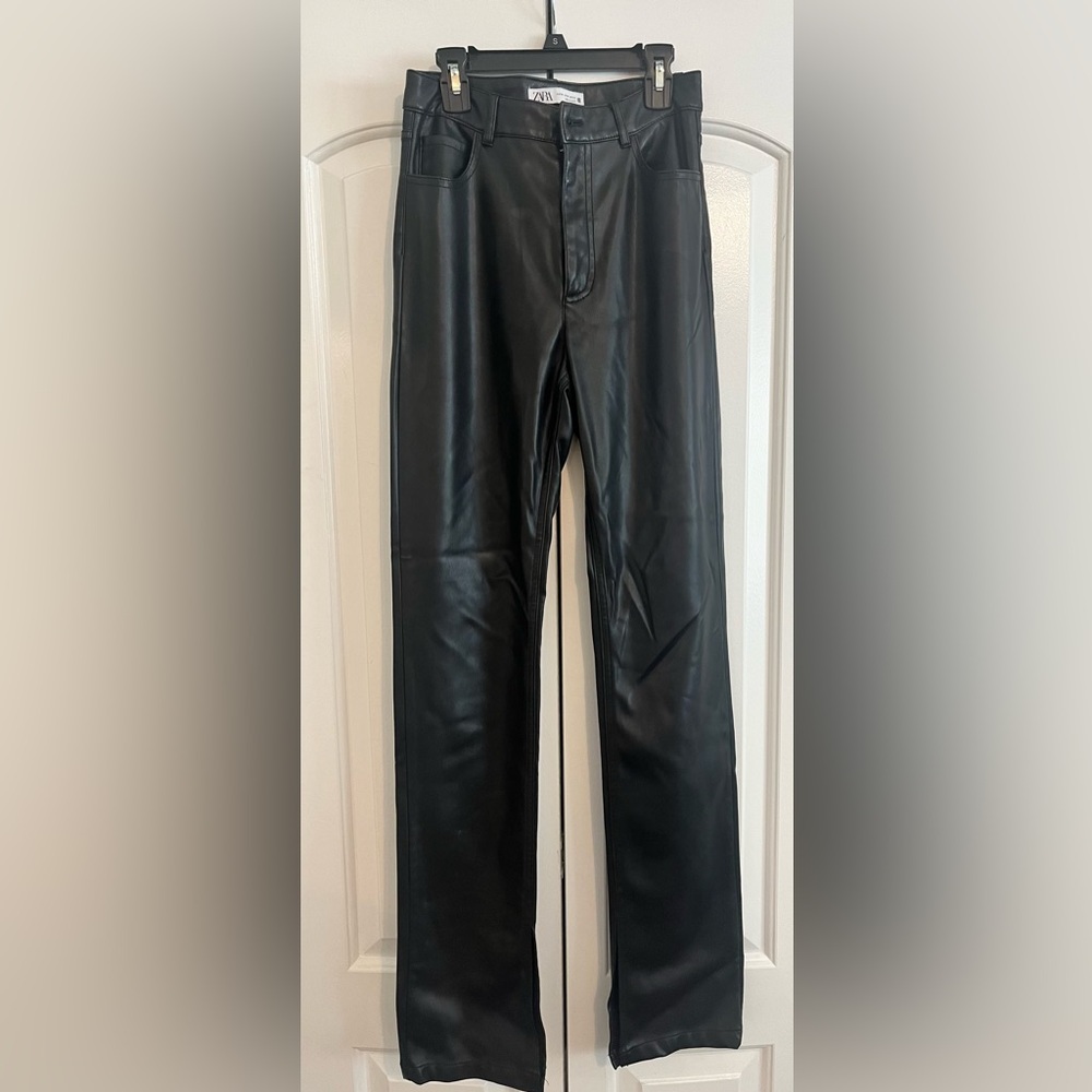 Zara Faux Leather Black Pants